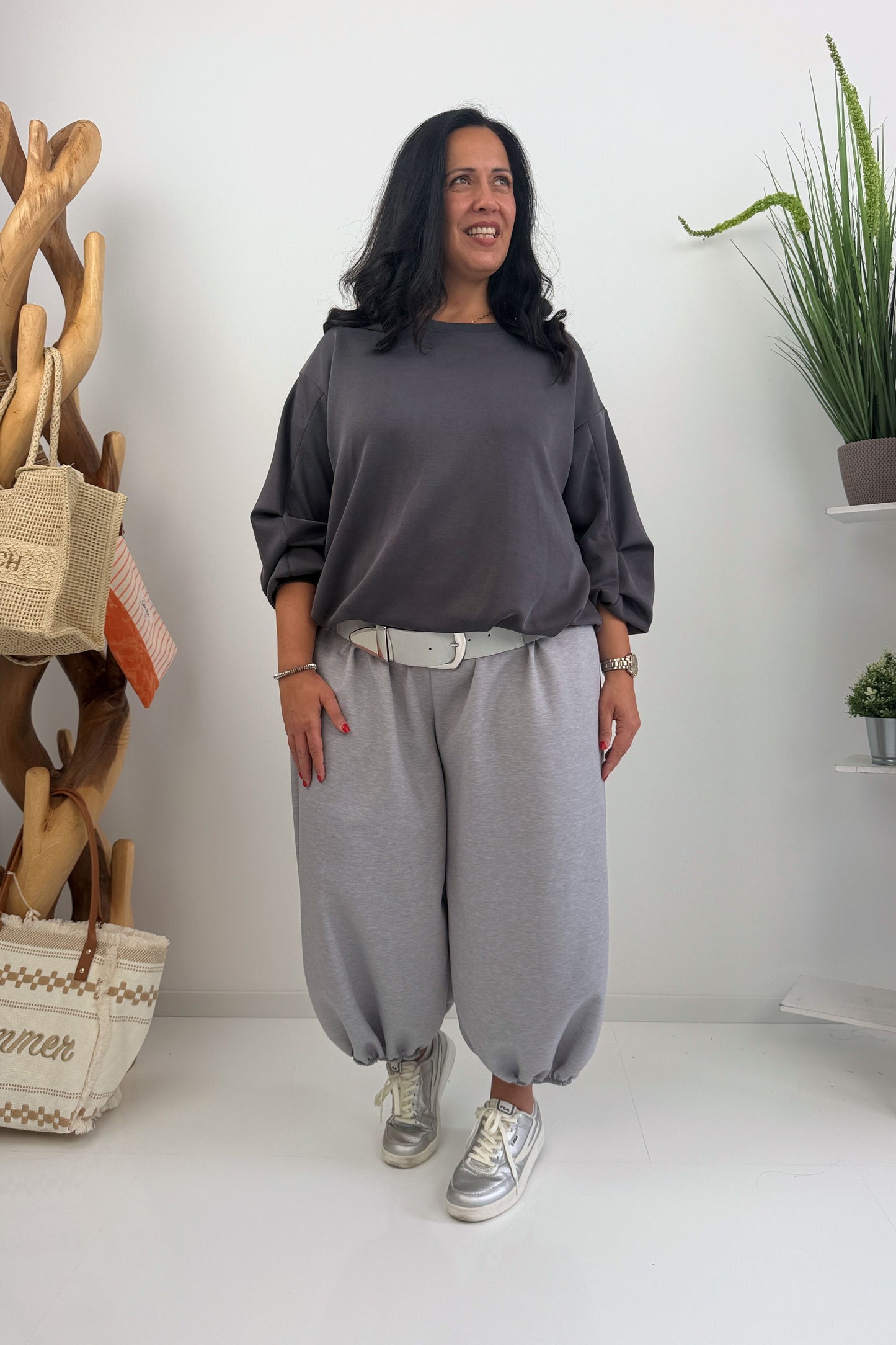 Lässiges Sweatshirt in Grau (38-42)