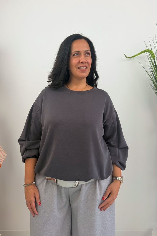 Lässiges Sweatshirt in Grau (38-42)