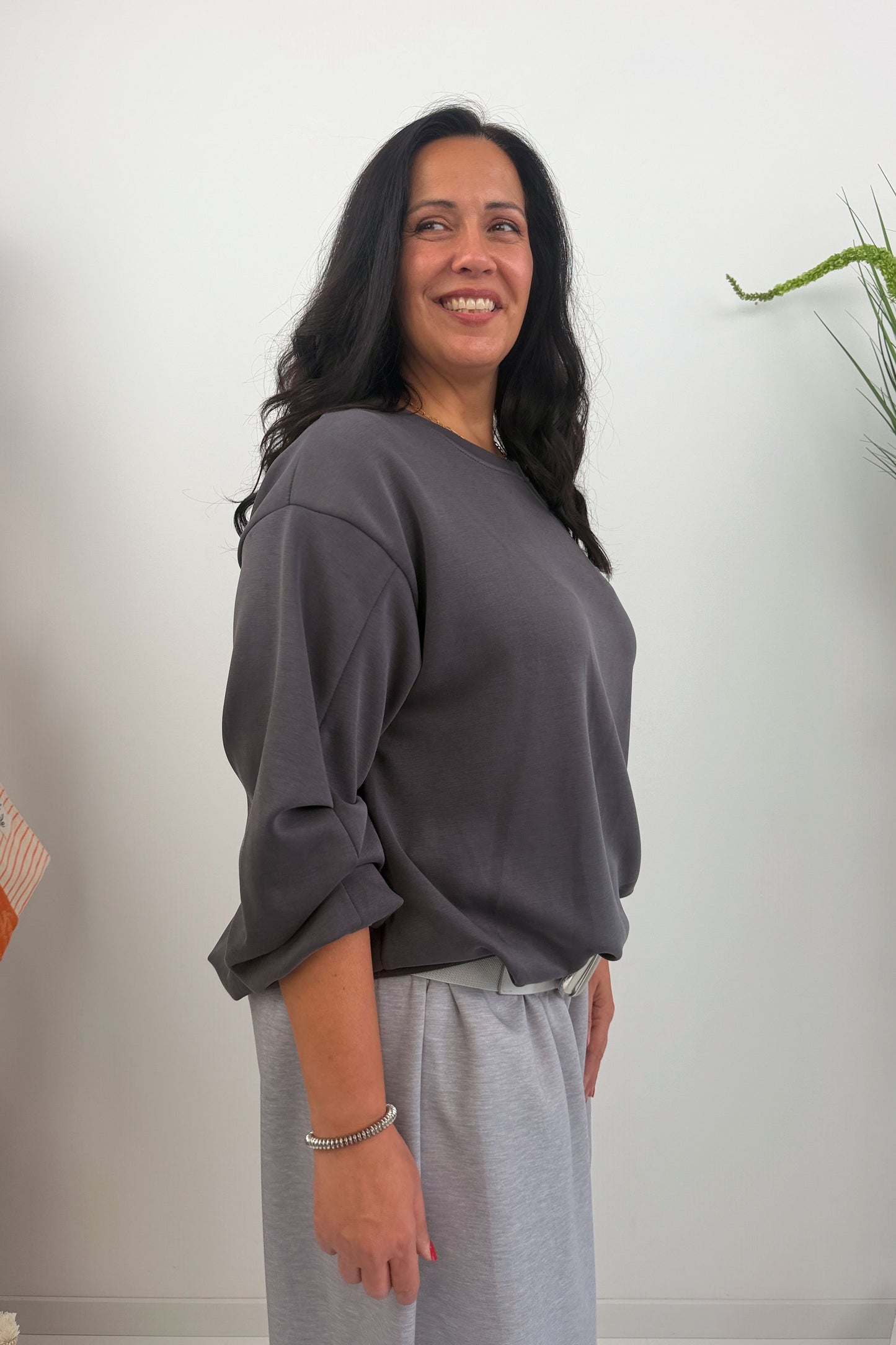 Lässiges Sweatshirt in Grau (38-42)