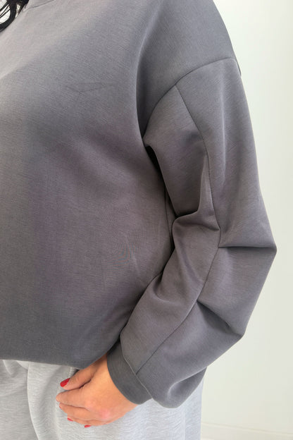 Lässiges Sweatshirt in Grau (38-42)