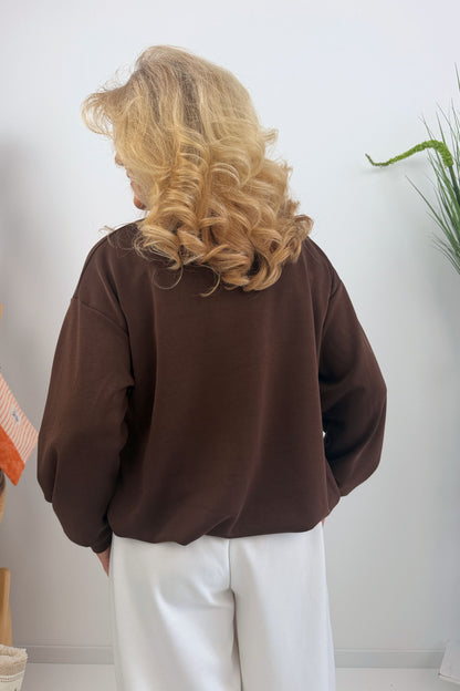 Lässiges Sweatshirt in Chocolate (38-42)
