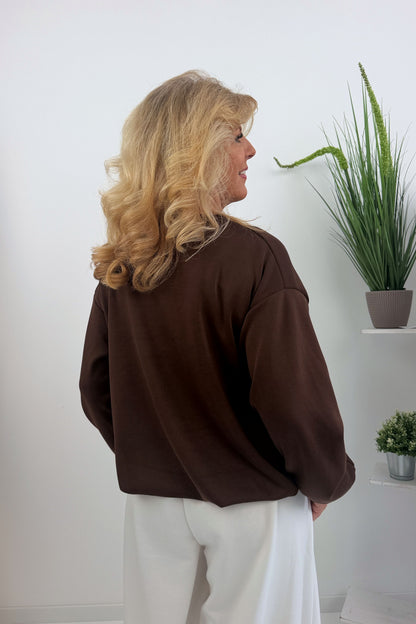 Lässiges Sweatshirt in Chocolate (38-42)