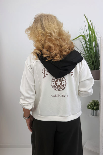Stylischer Blouson in Weiß-Schwarz (40-44)