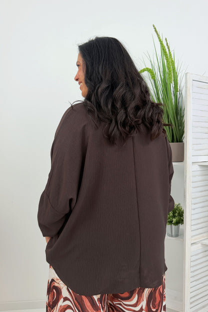 Modisches Blusenshirt in Chocolate (42-46+)