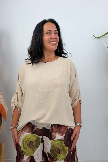 Modisches Blusenshirt in Beige (42-46+)