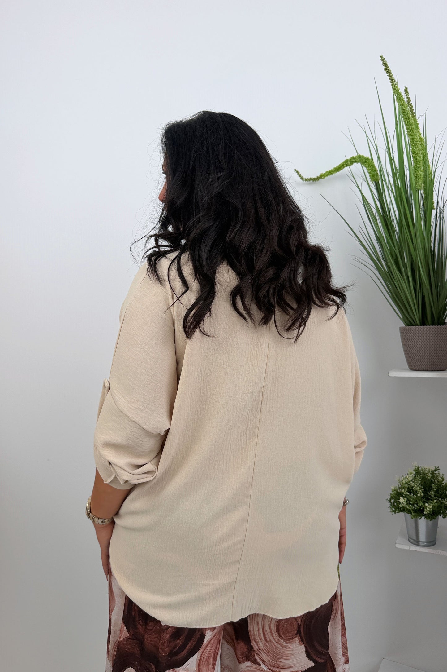 Modisches Blusenshirt in Beige (42-46+)