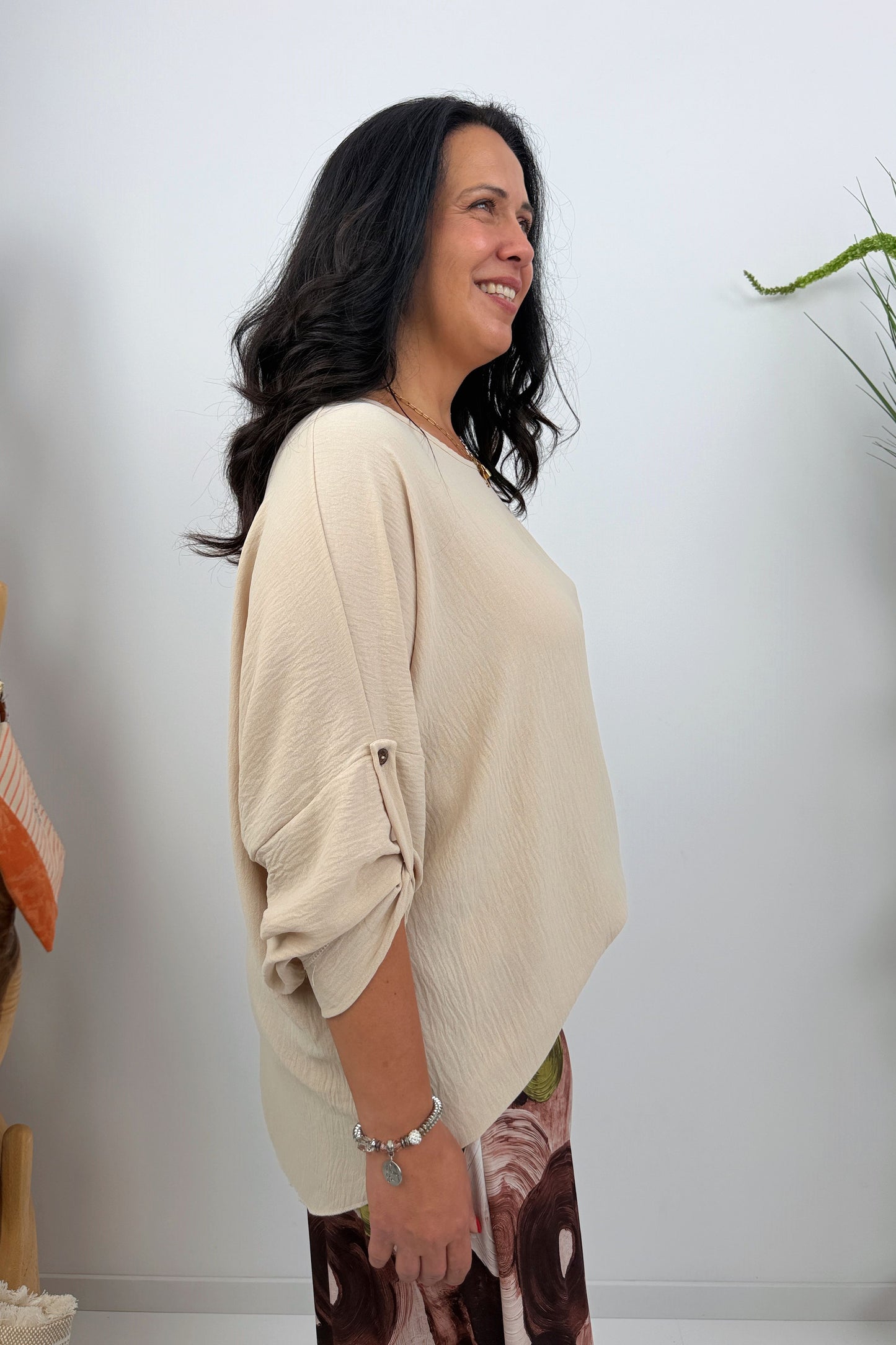 Modisches Blusenshirt in Beige (42-46+)