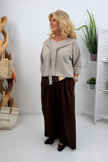 Lässiges Sweatshirt in Beige (38-42+)