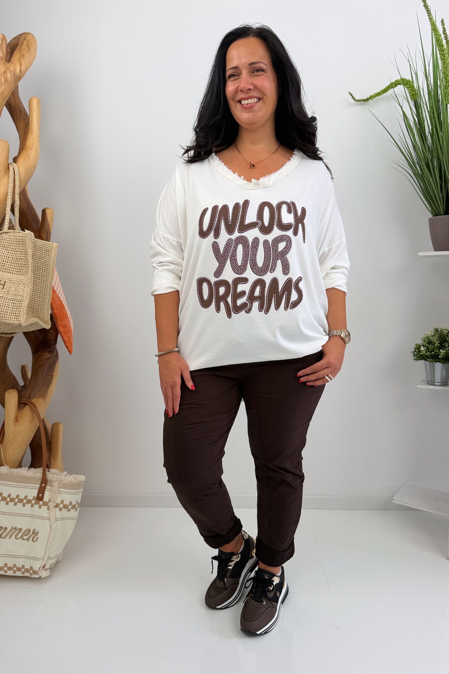 Modernes Shirt in Off-White (40-46)