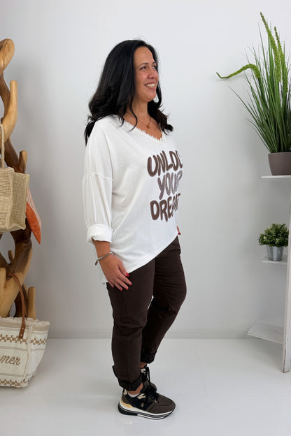 Modernes Shirt in Off-White (40-46)