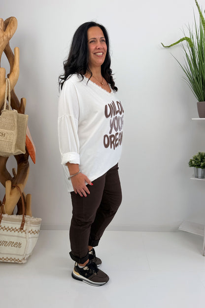 Modernes Shirt in Off-White (40-46)