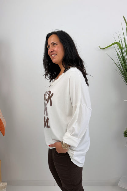 Modernes Shirt in Off-White (40-46)