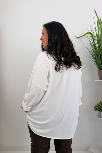 Modernes Shirt in Off-White (40-46)