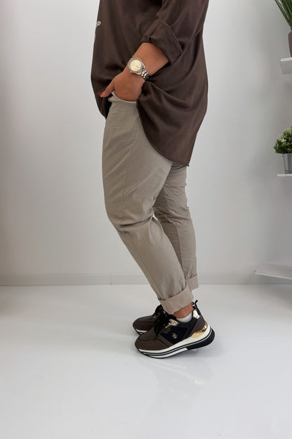 Bequeme Joggpant in Taupe (40-46)