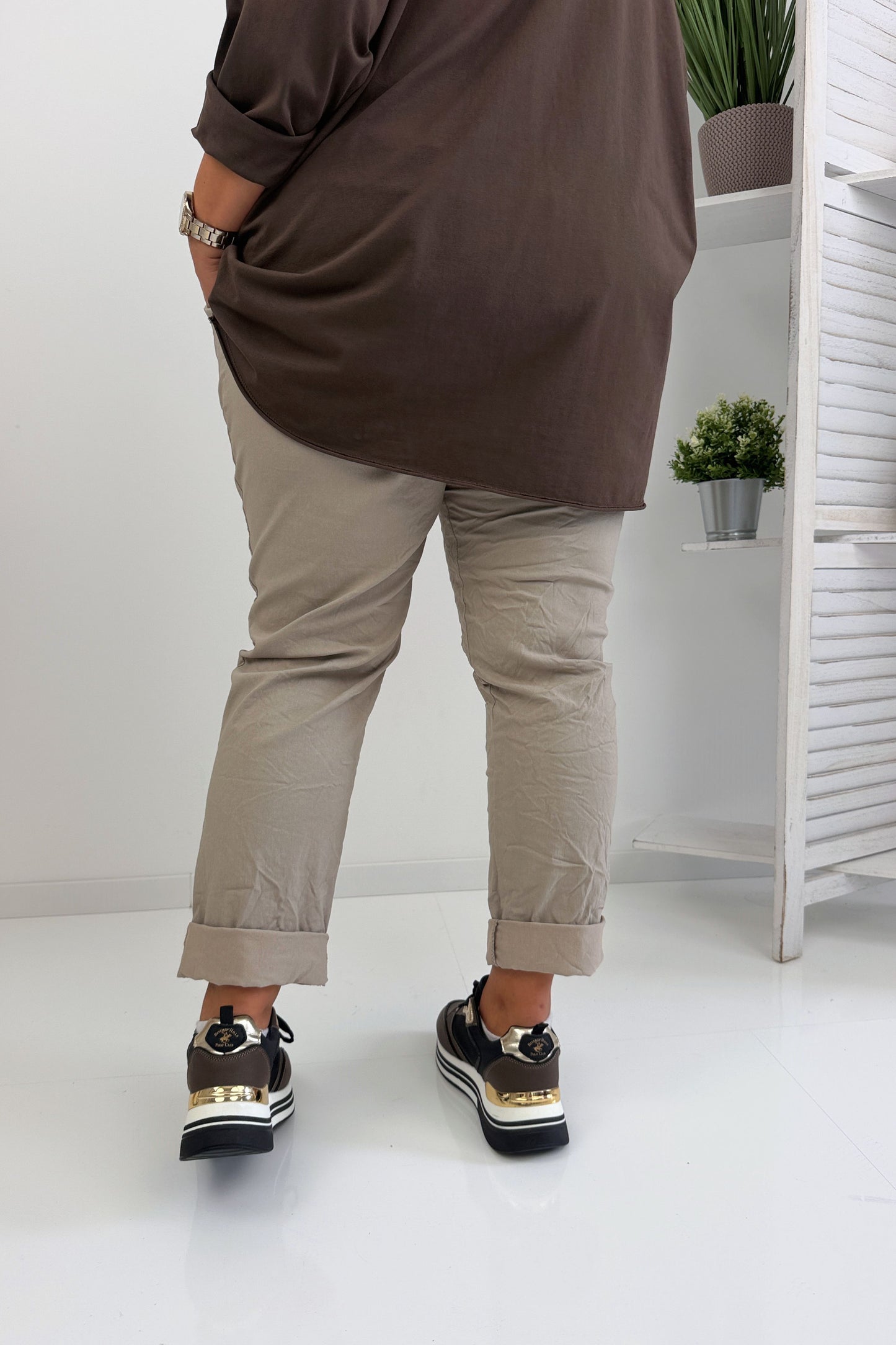 Bequeme Joggpant in Taupe (40-46)