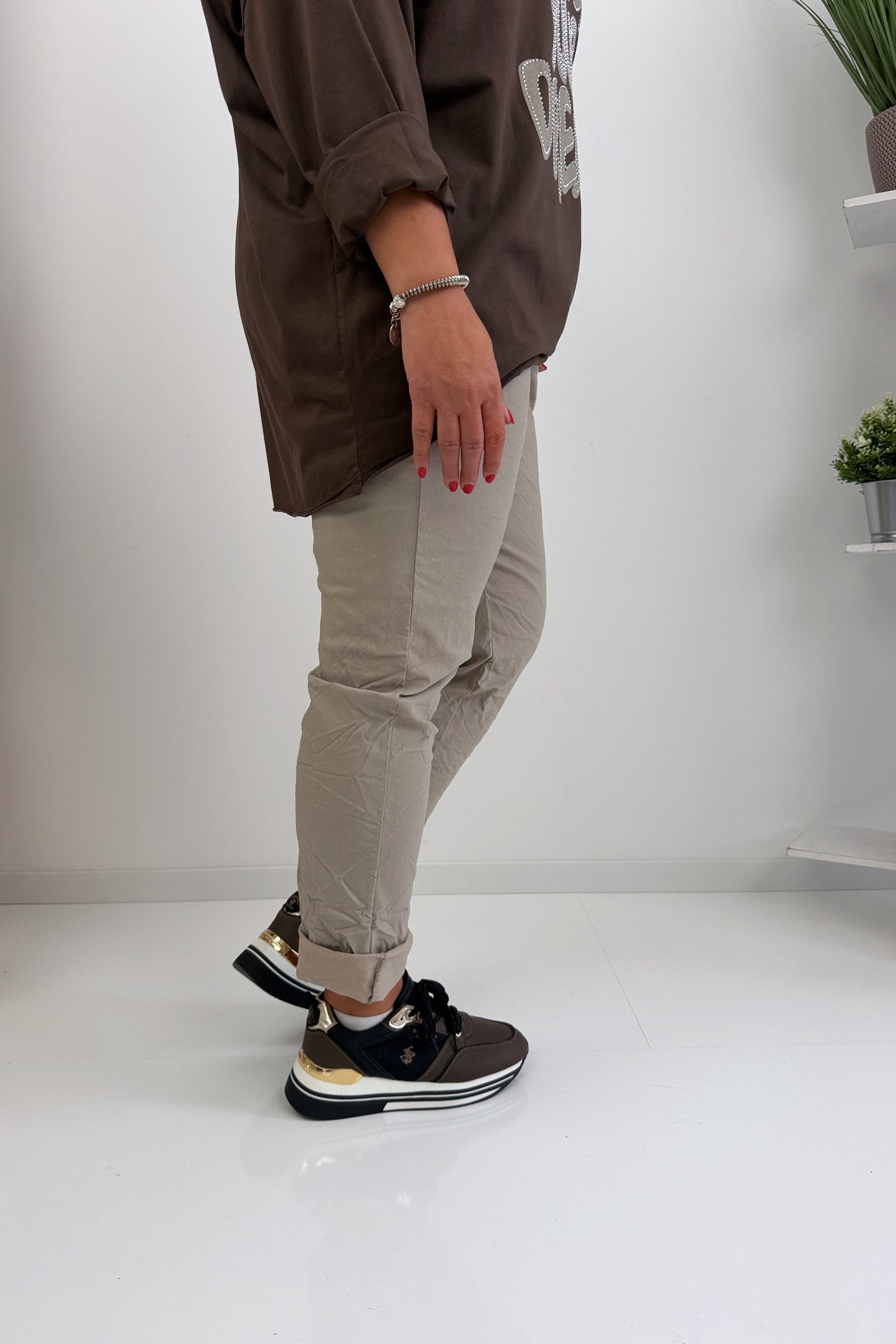 Bequeme Joggpant in Taupe (40-46)