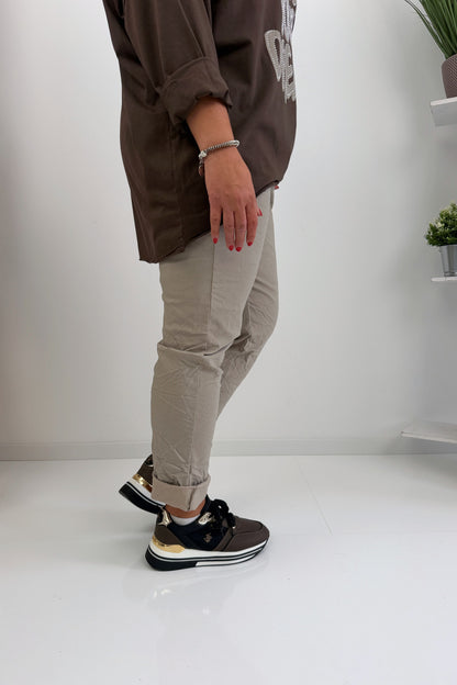 Bequeme Joggpant in Taupe (40-46)