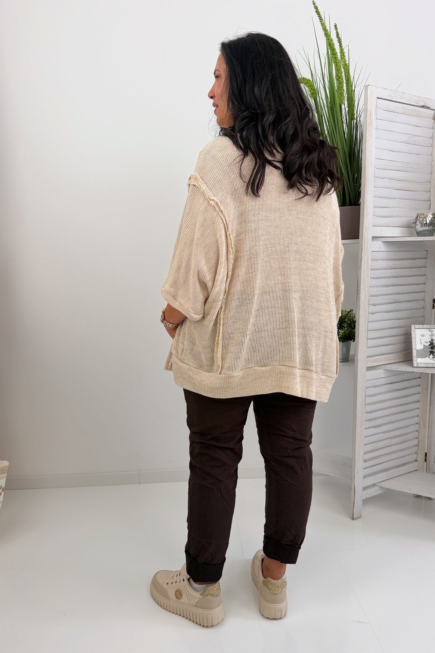 Bequemer Pullover in Beige (42-46+)