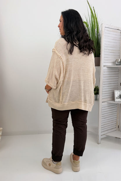 Bequemer Pullover in Beige (42-46+)