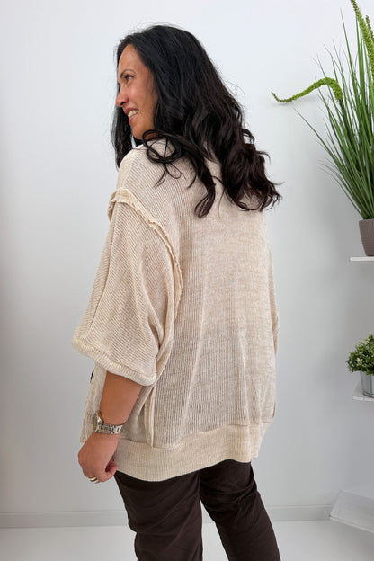 Bequemer Pullover in Beige (42-46+)
