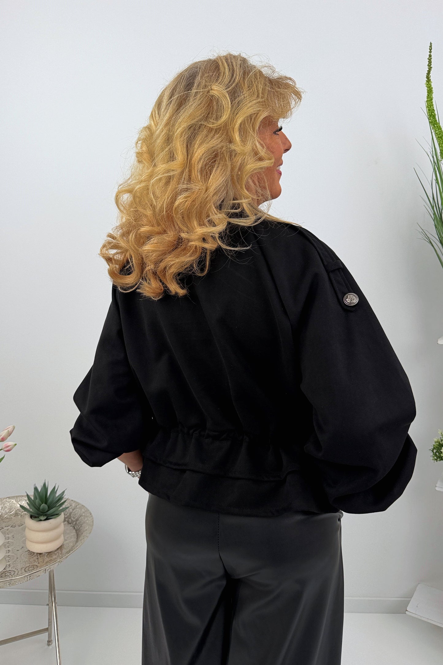 Blouson Jacke in Schwarz Veloursleder (38-44)
