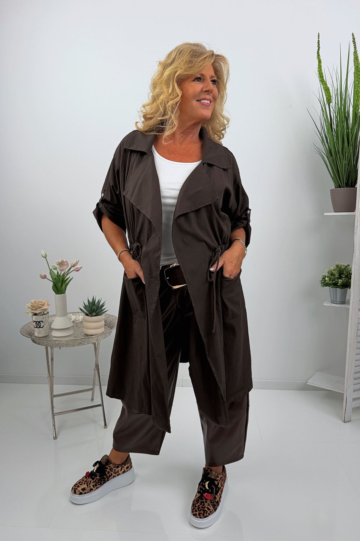 Stilvoller Mantel in Chocolate (40-46)