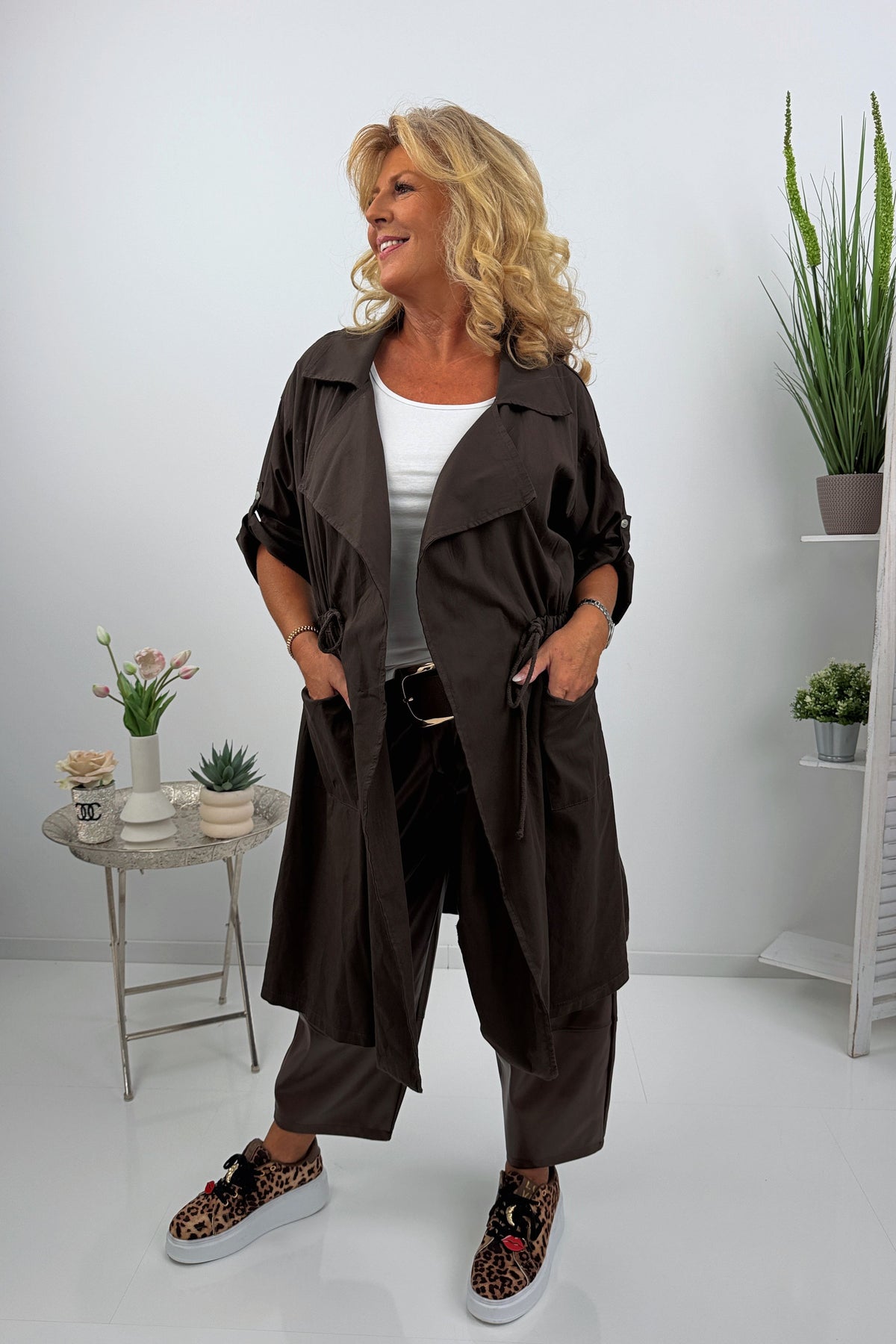 Stilvoller Mantel in Chocolate (40-46)