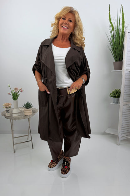 Stilvoller Mantel in Chocolate (40-46)