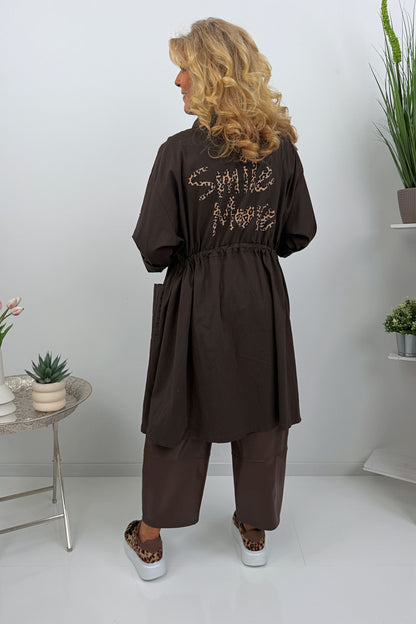 Stilvoller Mantel in Chocolate (40-46)