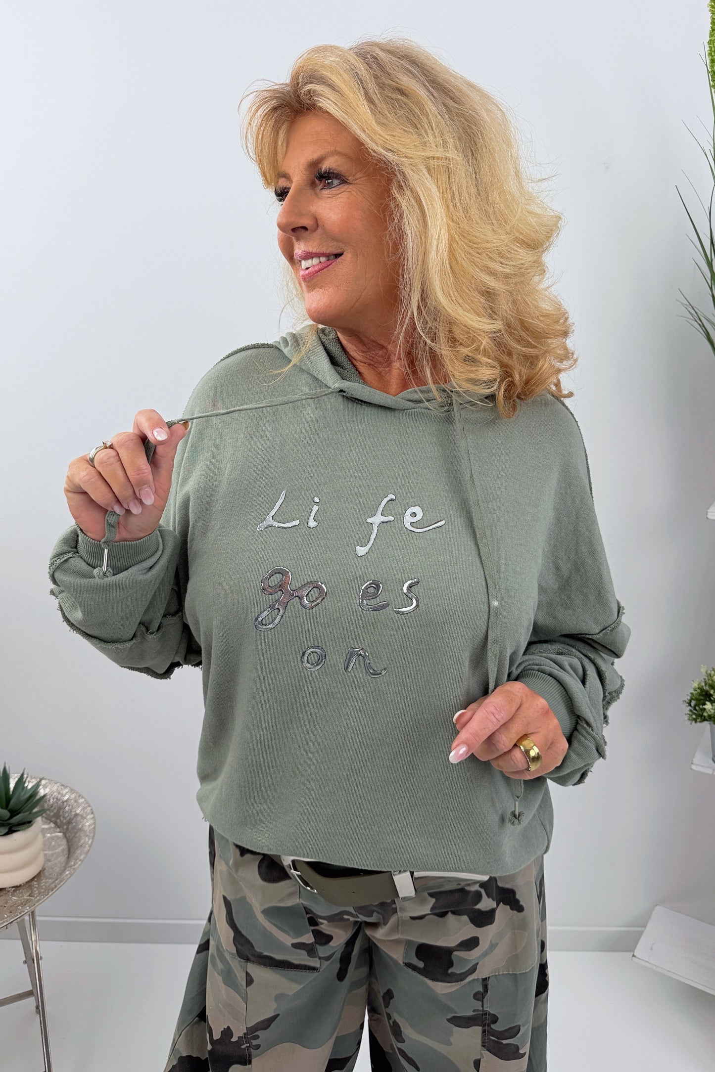 Sportliches Sweatshirt in zeitlosem Khaki (38-44)