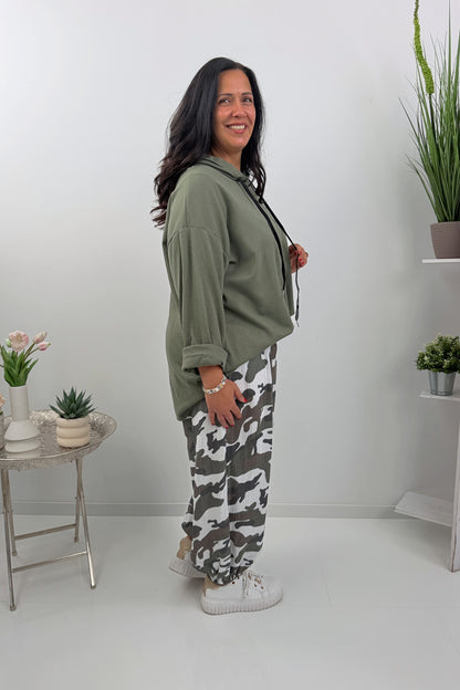 Stilvolles Sweatshirt in Military Green (42-46)