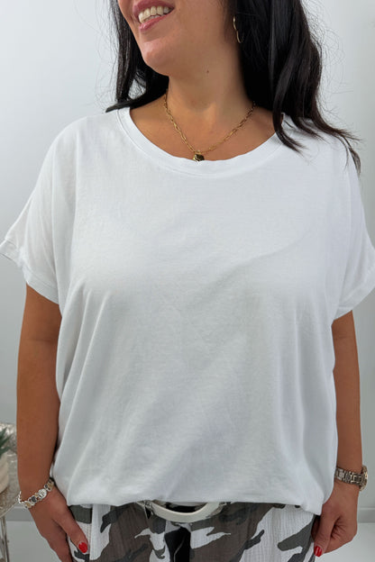 Zeitloses T-Shirt in klassischem Weiß (42-46/48)