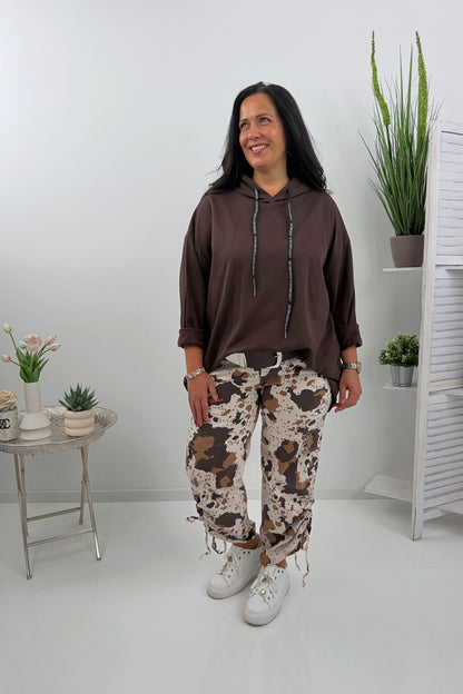 Stilvolles Sweatshirt in der Trendfarbe Chocolate (42-46)
