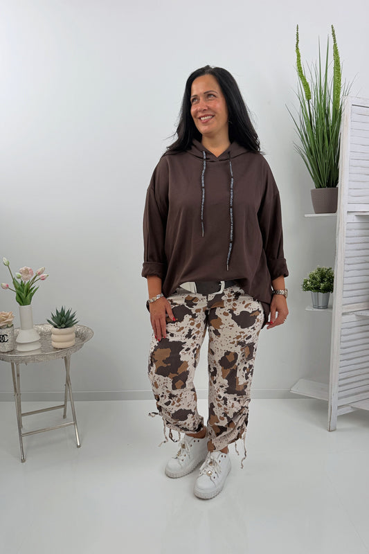 Stilvolles Sweatshirt in der Trendfarbe Chocolate (42-46)