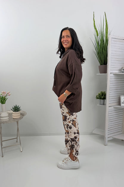 Stilvolles Sweatshirt in der Trendfarbe Chocolate (42-46)