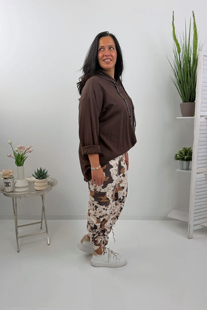 Stilvolles Sweatshirt in der Trendfarbe Chocolate (42-46)