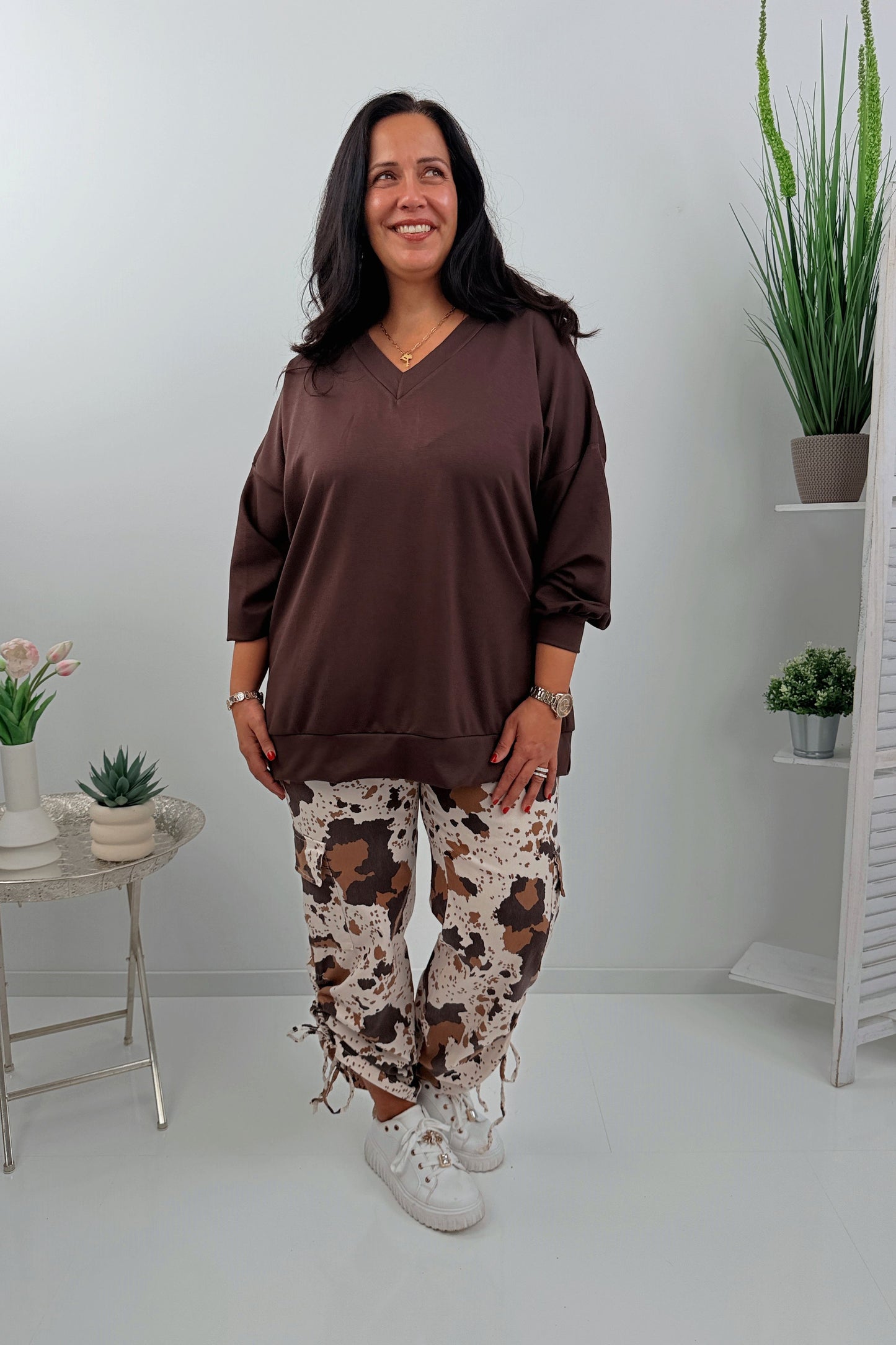 Elegante Hose in der stilvollen Farbe Chocolate-Cognac (42-46)
