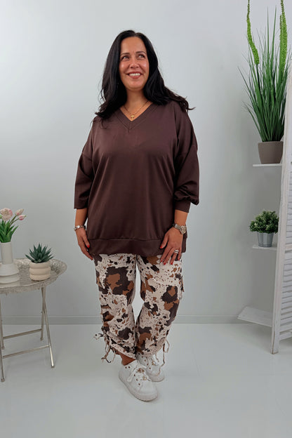 Elegante Hose in der stilvollen Farbe Chocolate-Cognac (42-46)