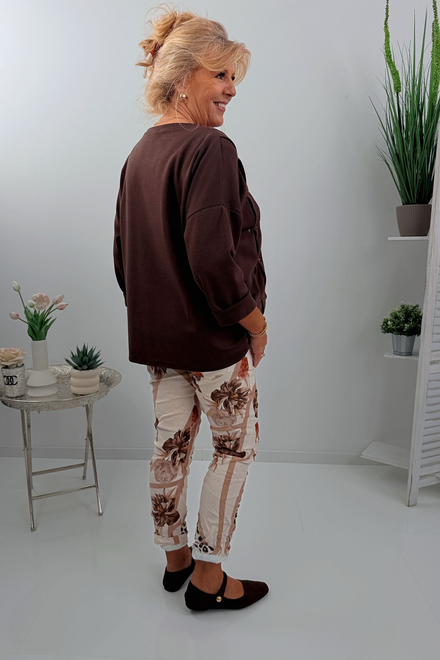 Joggpant im außergewöhnlichen Creme-Bunt-Design (38-42)