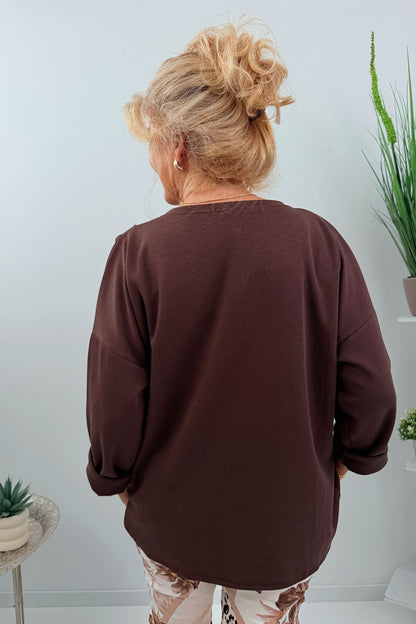 Lässiges Sweatshirt in Chocolate (38-44)
