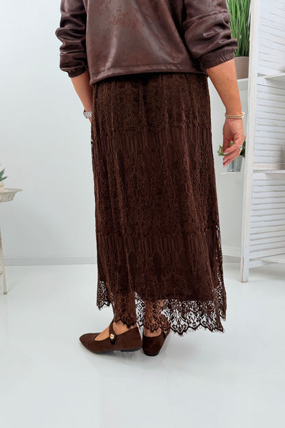 Eleganter Rock in Schoko (38-42)