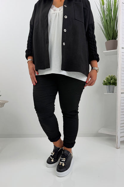 Elegantes Hemd in klassischem Schwarz (42-46)