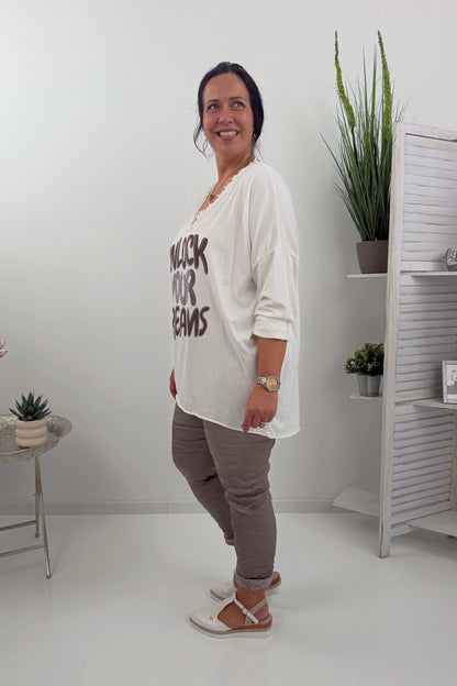 Lässige Jogpant in Taupe (42-46)
