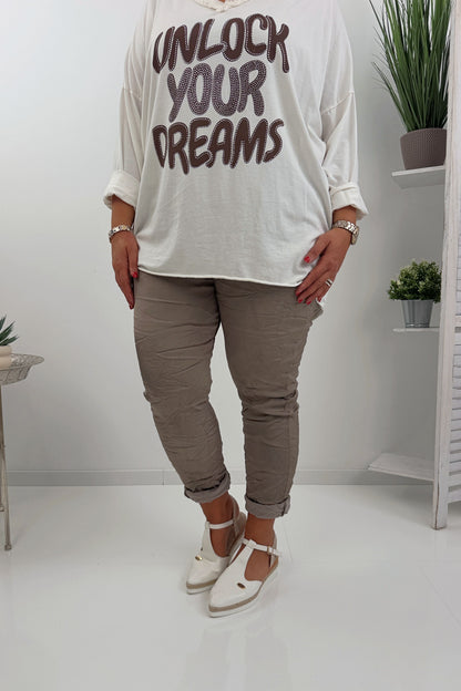 Lässige Jogpant in Taupe (42-46)