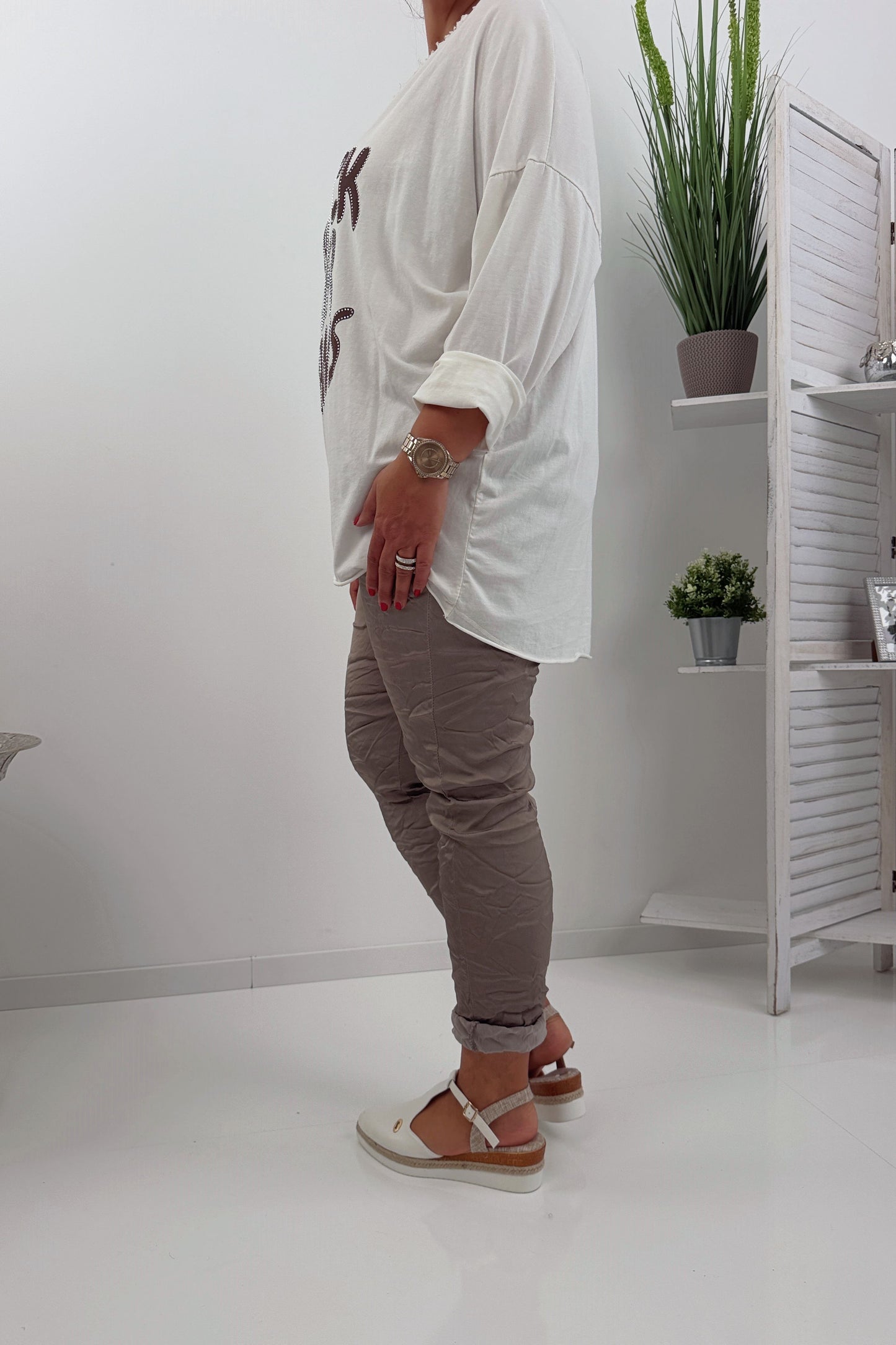 Lässige Jogpant in Taupe (42-46)
