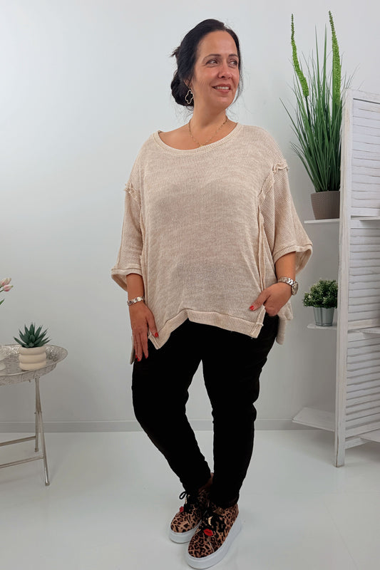 Bequemer Pullover in Beige (42-46+)
