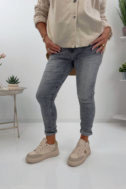 Modische Jeans in Grey Stone Wash (S,M,L,XL)