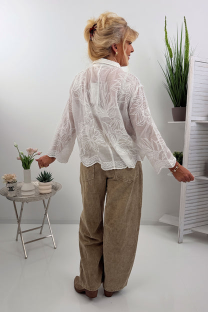 Stylische Blumenbluse (38-42)