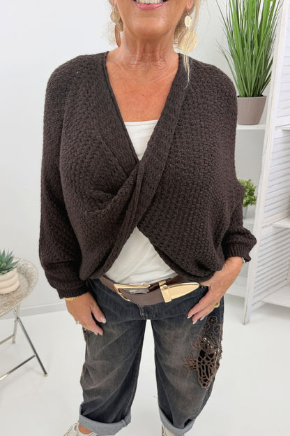 Schöner Pullover in Schokofarben 38-44)