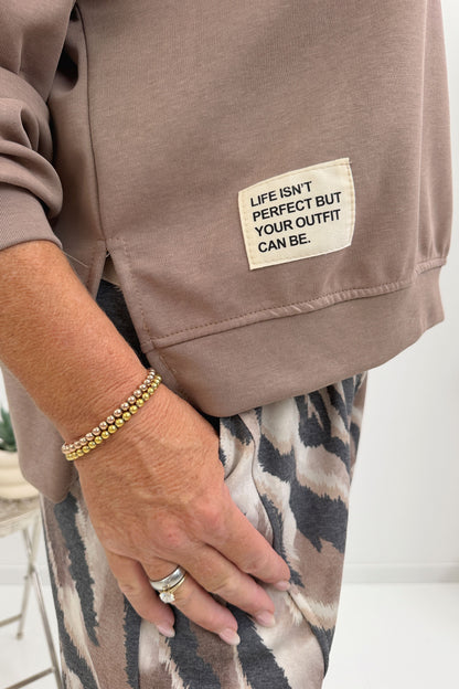 Modernes Sweatshirt in Taupe (38-44)